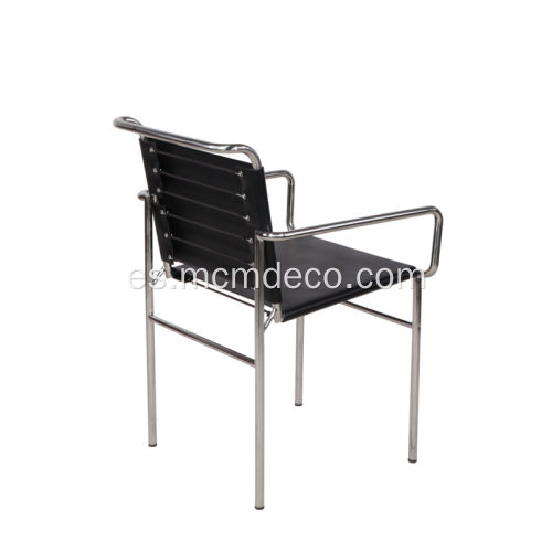 Silla de diseño moderno de cuero negro Eileen Gray Roquebrune